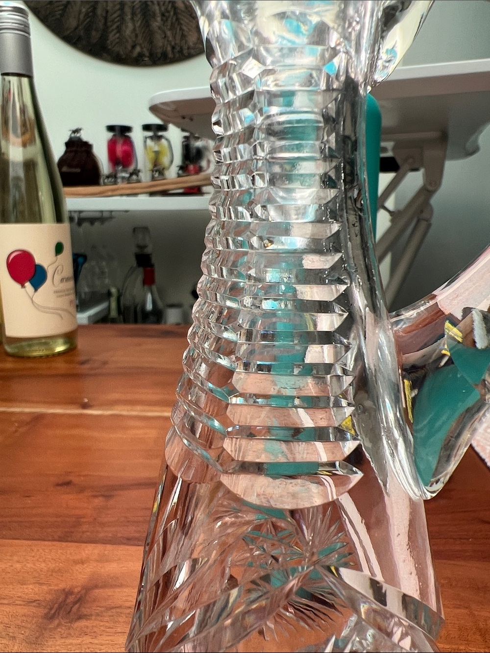 American Brilliant Period Cut Glass Crystal Cruet Vintage - Perfect Condition